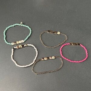 Disney Peter Pan theme bracelet set: Faith, Trust, and Pixie Dust